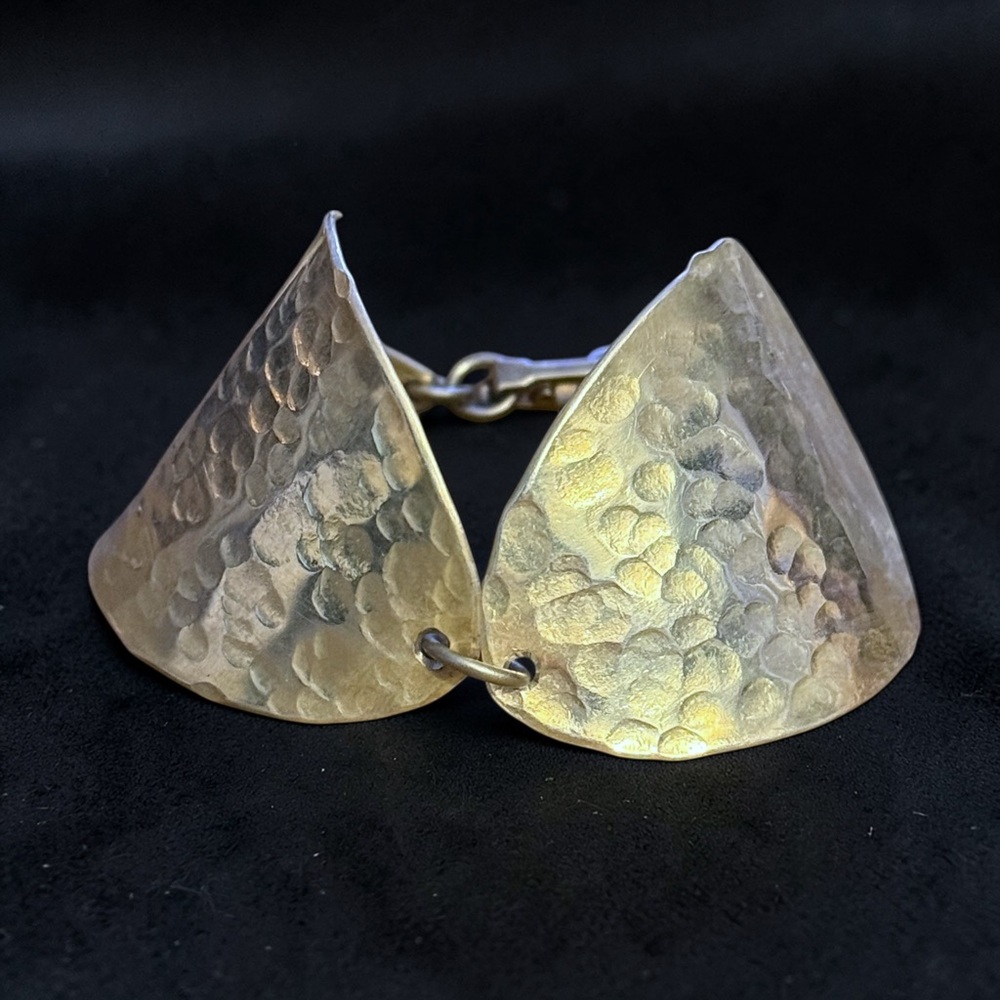 Vintage silver hammered spoon bracelet